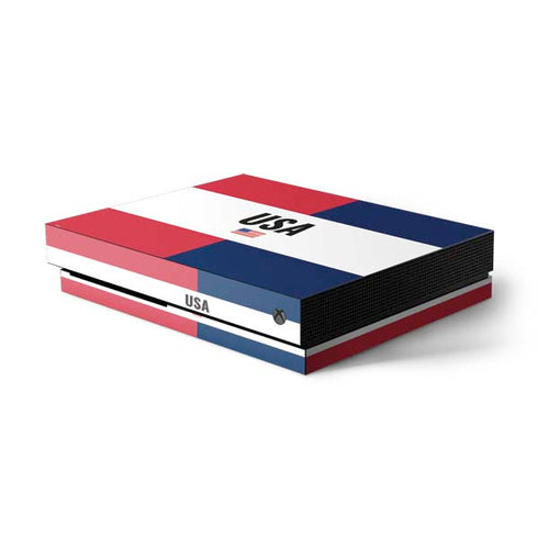 American Flag Color Block Xbox One X Console Skin